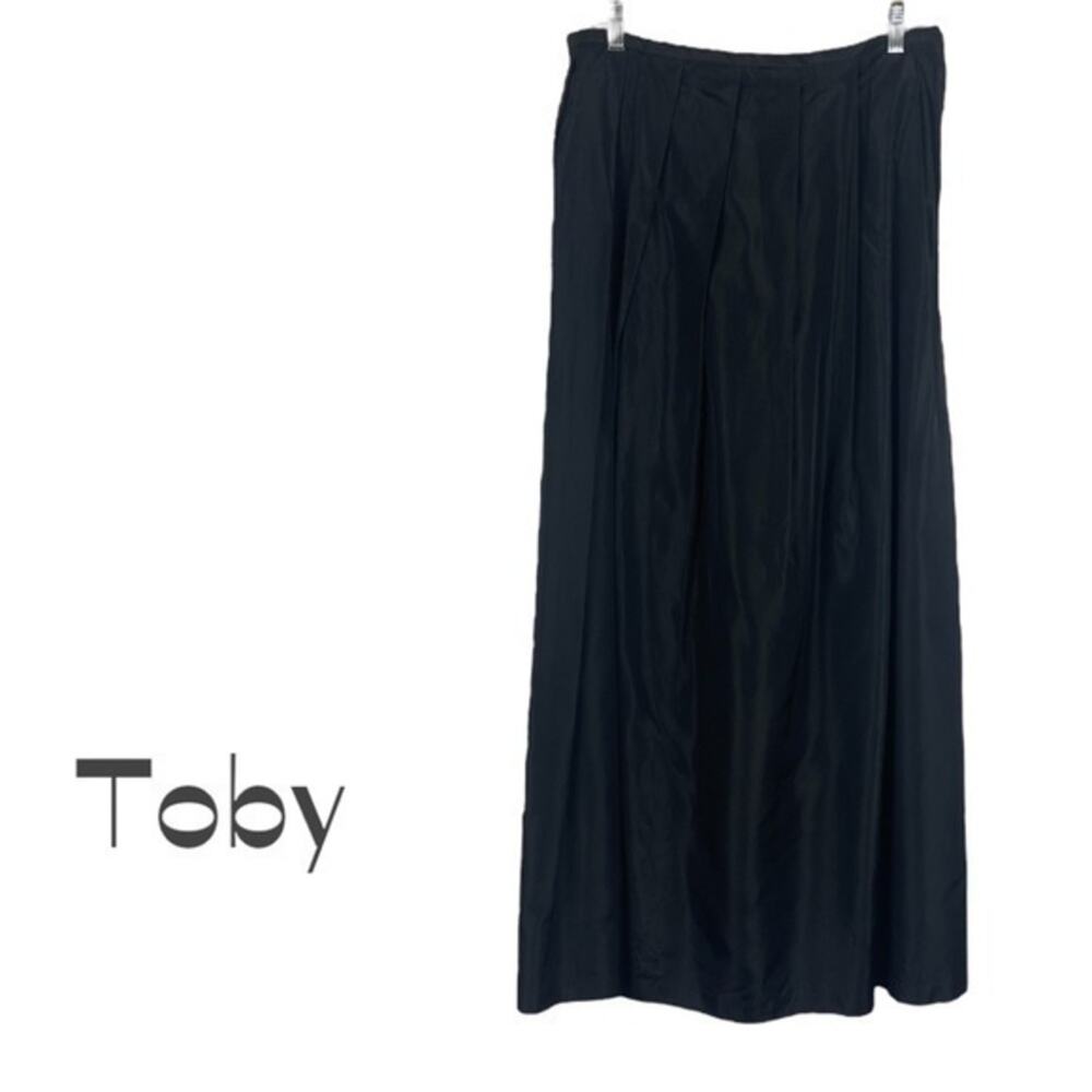 Toby Black Pleated Maxi Skirt Size 14